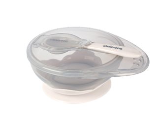 Miska s přísavkou, víčkem a lžičkou Beige