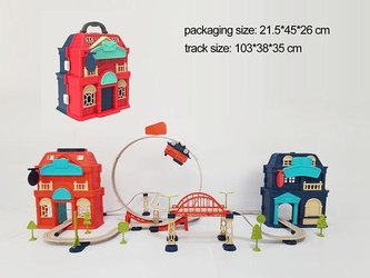 Kolejka z dwoma stacjami w walizeczce 83el