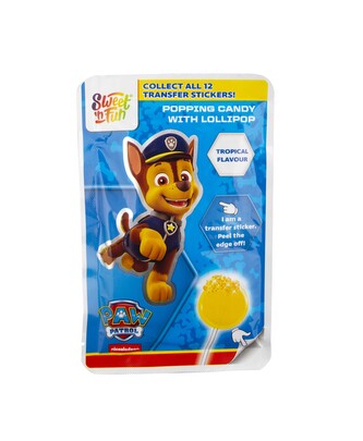 Paw Patrol Popping Candy w. lollipop/36 ks