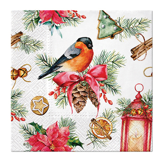 Ubrousky TaT 33x33cm Bullfinch with Lampion