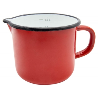 Hrnek smalt  1200ml ¤12cm s výlevkou, odměrka  PIROS