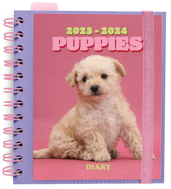 Plánovací denní školní diář 2023/2024 Dogs|Psi se samolepkami, záložkami a obálkou (14 x 16 cm)