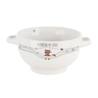Miska NEKONEČNÁ LÁSKA kočka s uchy pr. 14 cm