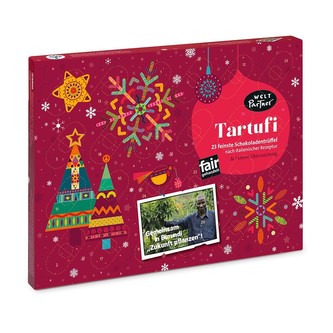WeltPartner Adventní kalendář s čokoládovými lanýži Tartufi, 322 g