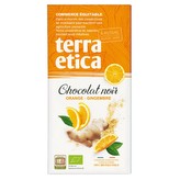 Terra Etica Bio hořká čokoláda s pomerančem a zázvorem, 100 g