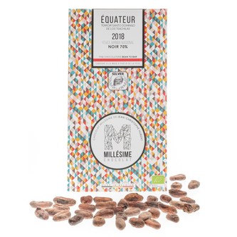 Millésime Chocolat Bio hořká řemeslná čokoláda Ekvádor 70 %, 70 g