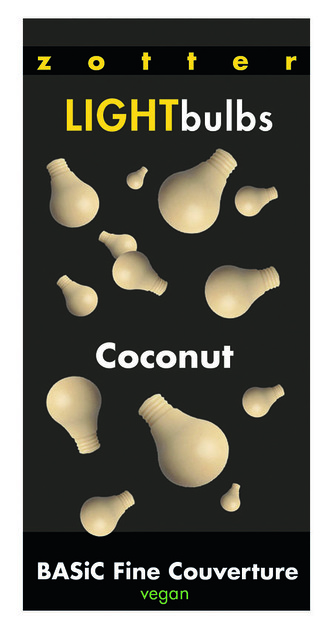 Zotter Bio profesionální Kokosová bílá couverture čokoláda v žárovkách, 1000 g