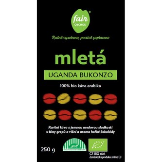 Fairobchod Bio mletá káva Uganda Bukonzo, 500 g
