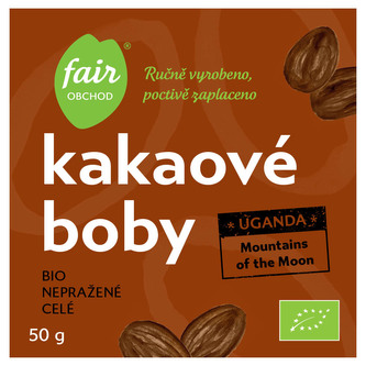 Fairobchod Bio nepražené kakaové boby Uganda MotM, 50 g