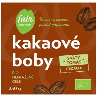 Fairobchod Bio nepražené kakaové boby Svatý Tomáš CECAQ 11, 250 g