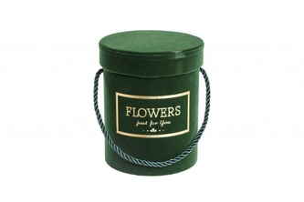 Flower box zelený sametový, 15x12,5 cm