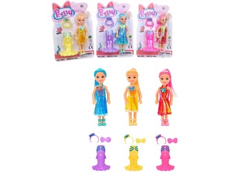 Panenka mořská panna, 3 barvy 14 cm