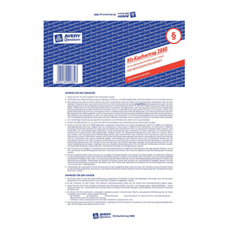 Smlouva o koupi DE Avery Zweckform, 2880 automobilu, A4, 2 stranná