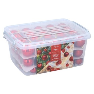 Vánoční ozdoby sada 70 ks červená