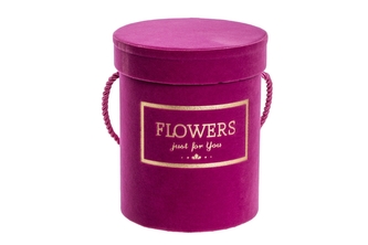 Flower box tmavě růžový sametový, 12,5x15 cm