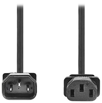NEDIS napájecí prodlužovací kabel/ konektor IEC-320-C14/ konektor IEC-320-C13/ černý/ 5m