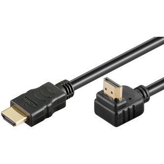 PremiumCord HDMI High Speed+Ethernet kabel, zlacený zahnutý konektor 90° 3m