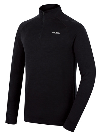 Pánská merino mikina Aron Zip M black - S Pánská merino mikina Aron Zip M black - S