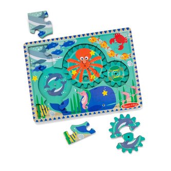Dřevěné puzzle s ozubenými kolečky Oceán