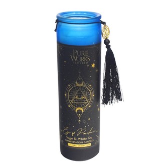 ARÔME Organická svíce 350 g v barevné vysoké sklenici se střapcem, Sage&White Tea