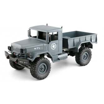 WPL RC vojenský truck 1:16 šedá 1:16 LED osvětlení