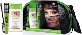 Dermacol Nutri Lash řasenka Nutri Lash Mascara 8 ml + odličovač pro citlivé oči Sensitive Eye Make-Up Remover 125 ml + taška