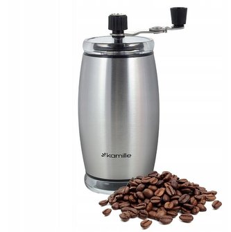 mlýnek d7,2x15,7cm STŘÍBRNÝ na kávu, NR, keram.mech.