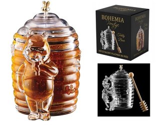 dóza 300ml, d    x15,5cm,na med TEDDY BEAR, naběračka, sklo