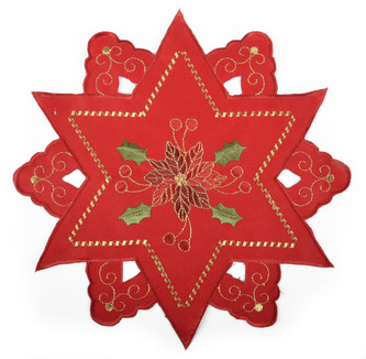 Vánoční dekorační ozdobný ubrousek MAGICAL XMAS vzor C, červená, O 30 cm