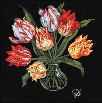 Malowanie po numerach - Eleganckie tulipany 40x40 Malowanie po numerach - Eleganckie tulipany 40x40