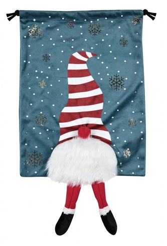 Vánoční dárkový sáček s 3D aplikací s motivem skřítka 30x40 cm France