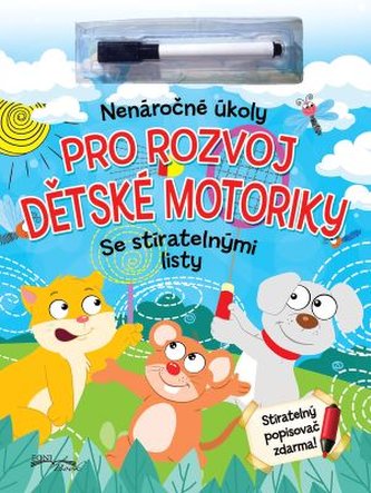 Nenáročné úkoly pro rozvoj dětské morotiky se stíratelnými listy + popisovač 21x28cm
