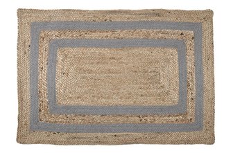 Jutový koberec - rohožka BERRY naturel/šedá 60x90 cm France