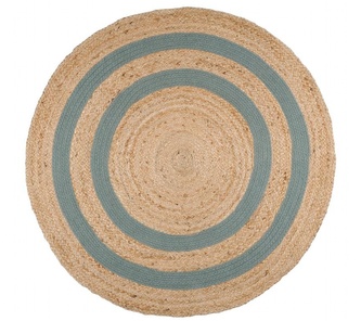 Jutový koberec - rohožka CARPET MAORI béžová/zelená O 90 cm France