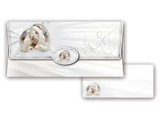 Obálka na peníze  svatební - prstýnky