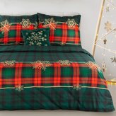 Vánoční mikrovláknové povlečení NOEL V. zelená/červená 1x 200x220 cm, 2x povlak 70x80 cm francouzské povlečení MyBestHome