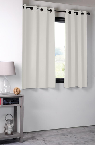Dekorační závěs s kroužky zatemňující NEW VITORIA - BLACKOUT 135x160 cm smetanová (cena za 1 kus) France