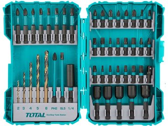 Vrtáky a hroty, sada 45ks, industrial TOTAL TOOLS Vrtáky a hroty, sada 45ks, industrial TOTAL TOOLS