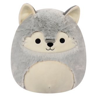 Squishmallows Fuzz-A-Mallows Vlk Willy šedý 30 cm