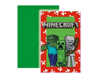 Party pozvánky - Minecraft Creeper - 6 ks
