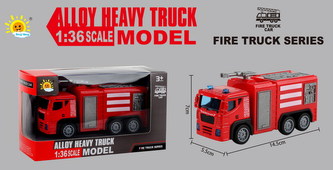 Hasičské auto kov/plast 14,5 cm