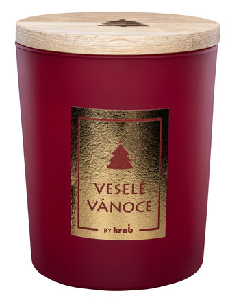 Svíčka sklo - MAGIC WOOD 300 g - Veselé Vánoce (cena bez slev)