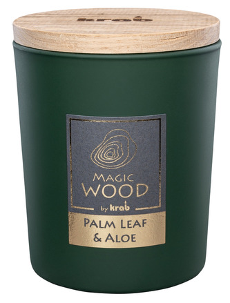 Svíčka sklo - MAGIC WOOD 300 g - Palm Leaf & Aloe (cena bez slev)