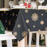 Vánoční ubrus na stůl SNOWFLAKE černá/zlatá 110x160 cm Mybesthome