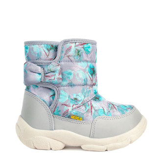Oldcom Dětské Zimní Boty LILA Květy Velikost: 30, Barva: Šedá