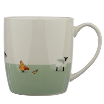 Porcelánový hrnek Farmářská zvířata na louce