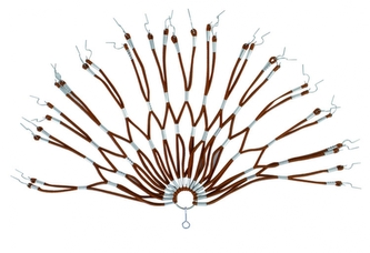 kryt paprsků retro hnědý