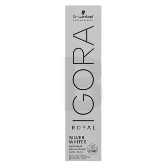 Schwarzkopf Professional Igora Royal SilverWhite Permanent White Refining Color Creme profesionální permanentní barva na vlasy pro platinově blond a šedivé vlasy Gray-Lilac 60 ml