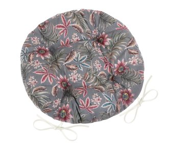 Sedák DITA kulatý prošívaný - mučenka - šedá, vínová - průměr 40 cm