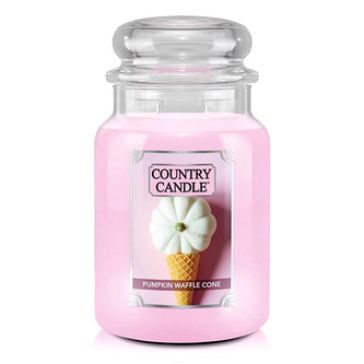Svíčka ve skleněné dóze Country Candle, Dýňový vaflový kornoutek, 680 g
